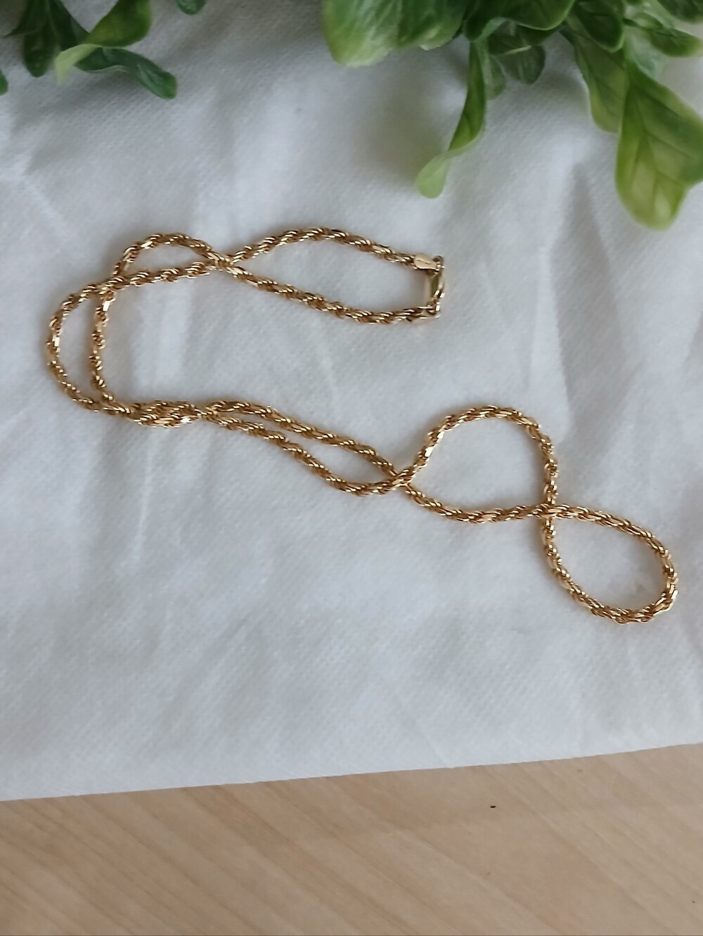Danecraft Gold Italy Rope Design Necklace Sterling Silver 20" Length